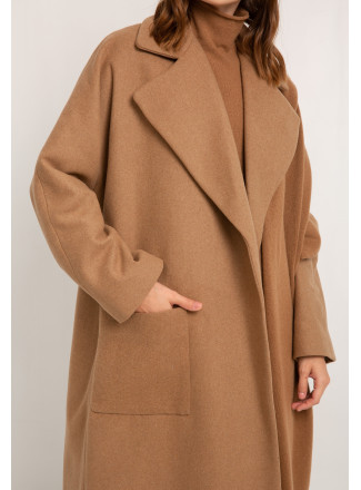 Classic Double-Breasted Camel Coat
