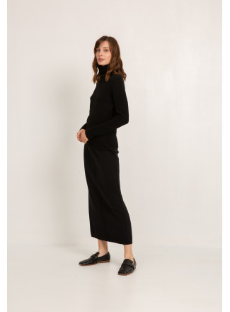 Black Long Straight Skirt