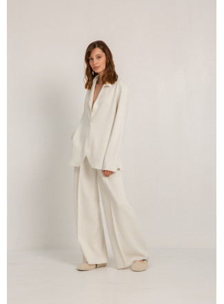 Off-White Wide Trousers With Seam