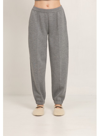 Grey Wool Cuffed Pants