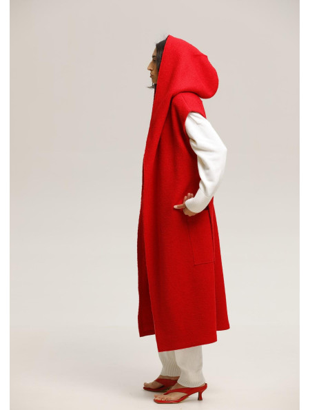 Red Hooded Vest