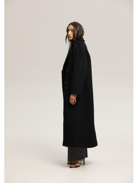 Класичне двобортне пальто чорне