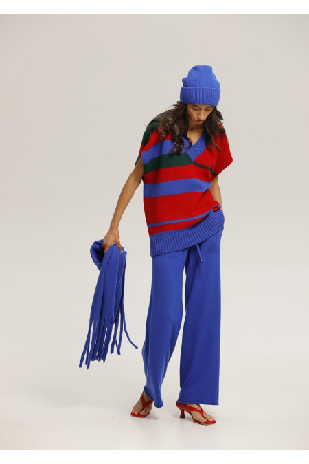 Soft Blue Fringed Scarf