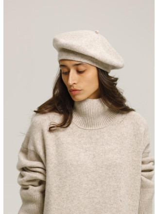 Beige Knitted Beret