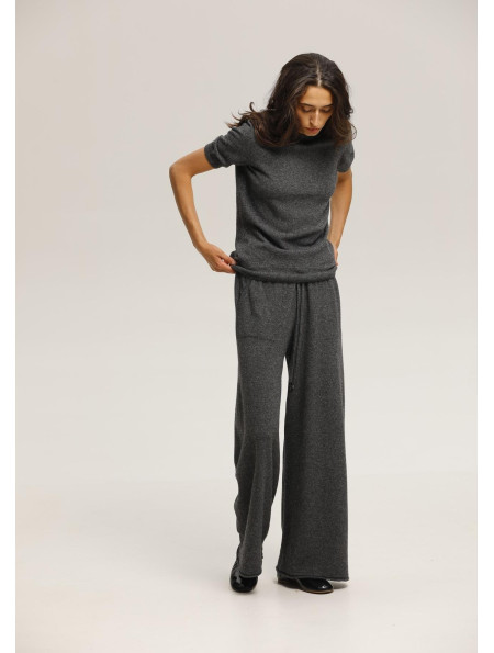 Довгі штани з вовни ягнят темно-сірі