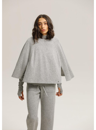 Light Grey Knitted Poncho
