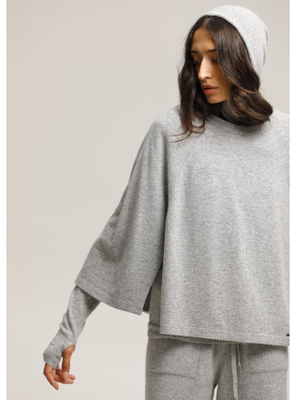 Light Grey Knitted Poncho