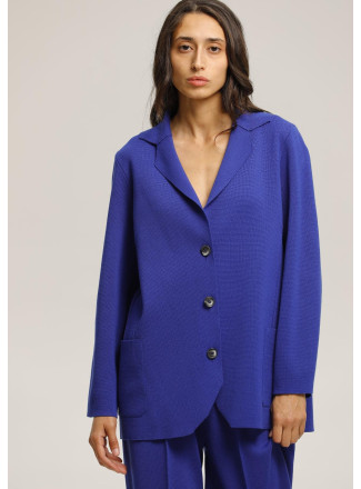 Пиджак оверсайз из шерсти синий