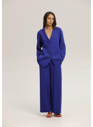 Blue Wide Trousers With Seam