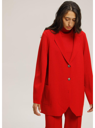 Red Oversized Wool Jacket