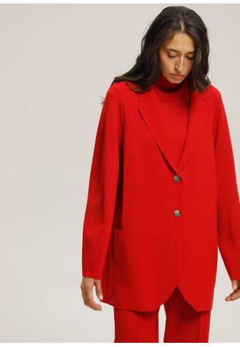 Red Oversized Wool Jacket