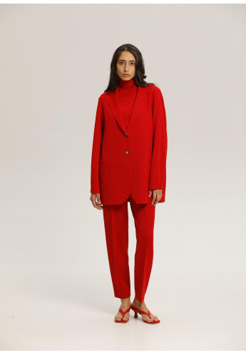 Штани з вовни з кишенями червоні