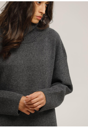 Dark Grey Voluminous Sweater Dress