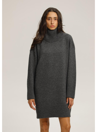 Dark Grey Voluminous Sweater Dress