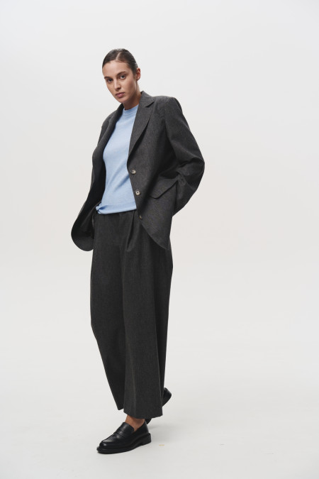 Пиджак из шерсти темно-серый