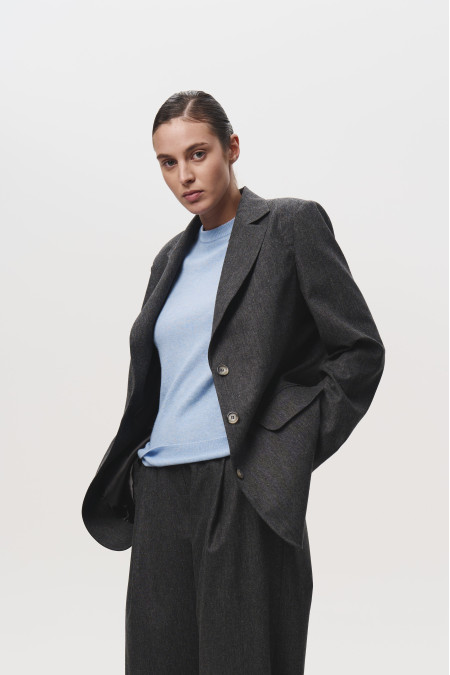 Пиджак из шерсти темно-серый