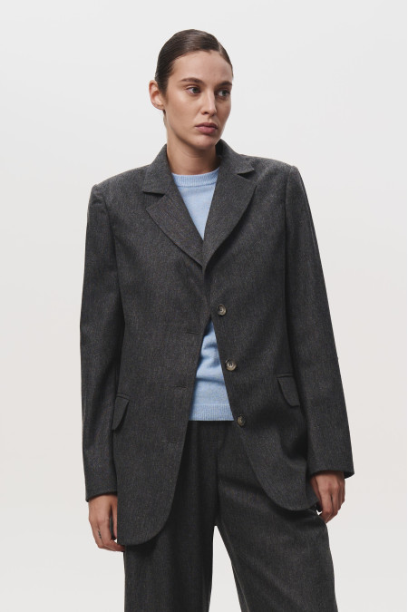 Пиджак из шерсти темно-серый