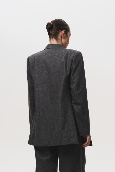 Пиджак из шерсти темно-серый