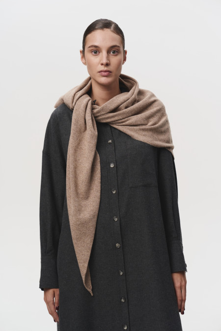 Soft Dark Beige Lambswool Shawl Soft Dark Beige Lambswool Shawl