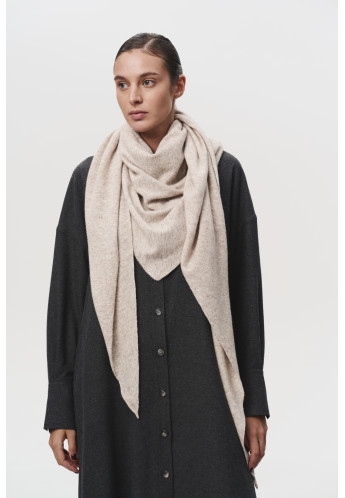 Хустка з м'якої вовни ягняти бежева