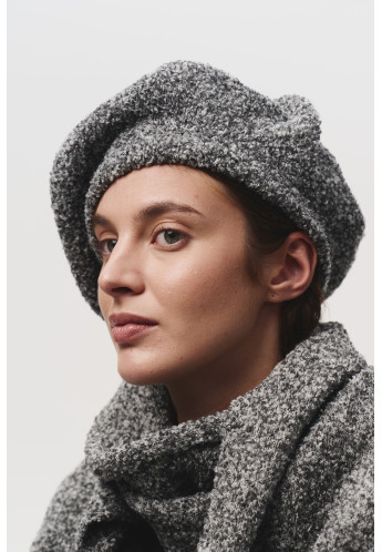 Black and White Knitted Beret