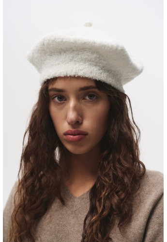 White Knitted Beret
