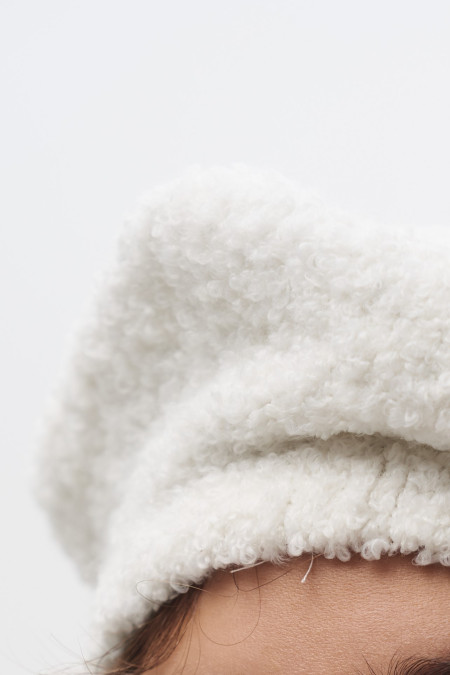 White Knitted Beret