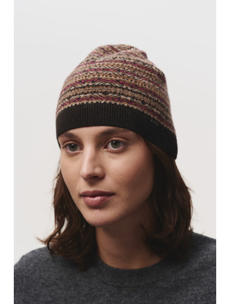 Jacquard Chocolate Beanie