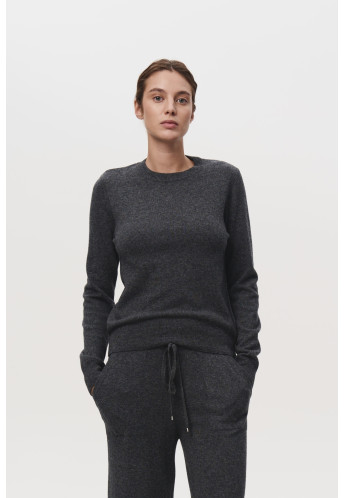 Базовий джемпер з вовни ягнят темно-сірий