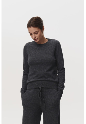 Базовий джемпер з вовни ягнят темно-сірий