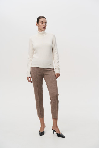 Dark Beige Merino Wool Pants