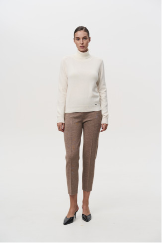 Dark Beige Merino Wool Pants
