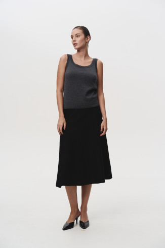 Юбка из шерсти мериноса черная