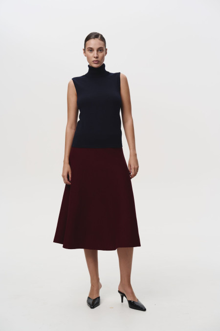 Топ з високою горловиною зі 100% вовни мериноса темно-синій Топ з високою горловиною зі 100% вовни мериноса темно-синій