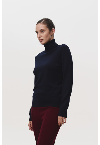 Navy 100% Merino Wool Turtleneck