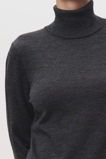 Гольф зі 100% вовни мериноса темно-сірий