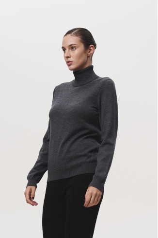 Гольф из 100% шерсти мериноса темно-серый