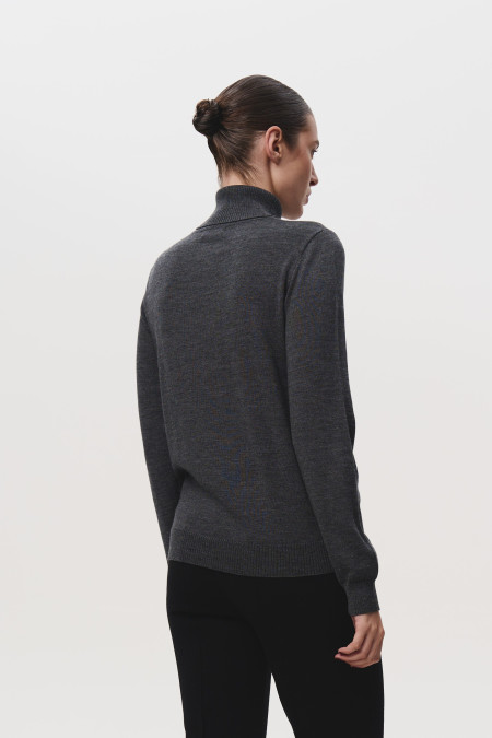 Гольф зі 100% вовни мериноса темно-сірий