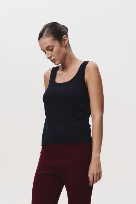 Топ из 100% шерсти мериноса темно-синий Топ из 100% шерсти мериноса темно-синий