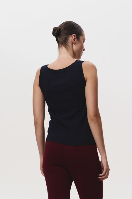 Топ из 100% шерсти мериноса темно-синий Топ из 100% шерсти мериноса темно-синий