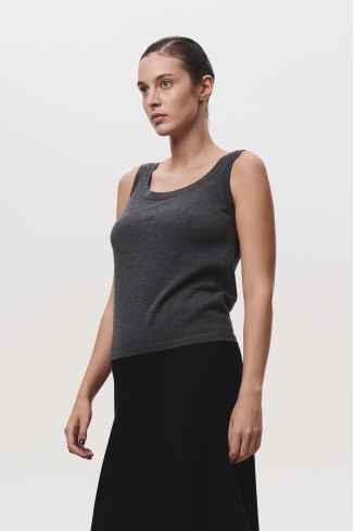 Dark Grey 100% Merino Wool Top