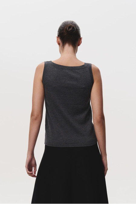 Топ зі 100% вовни мериноса темно-сірий