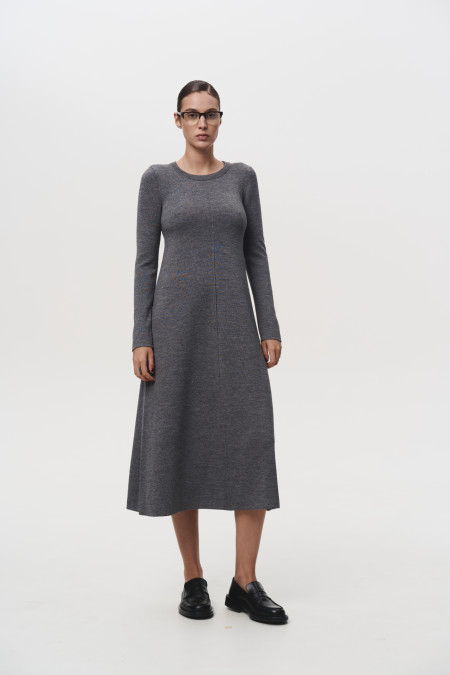 Сукня А-силуету з вовни мериноса сіра