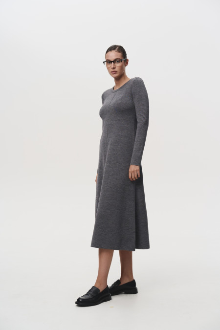 Сукня А-силуету з вовни мериноса сіра