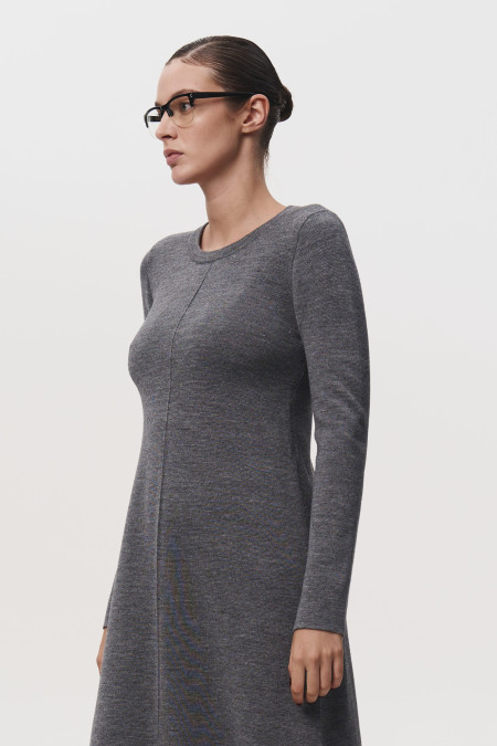Сукня А-силуету з вовни мериноса сіра Сукня А-силуету з вовни мериноса сіра