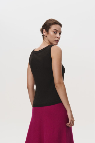 Базовый топ из шерсти ягнят шоколад