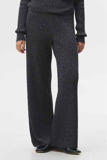 Штани у коси зі 100% вовни мериноса темно-сірі