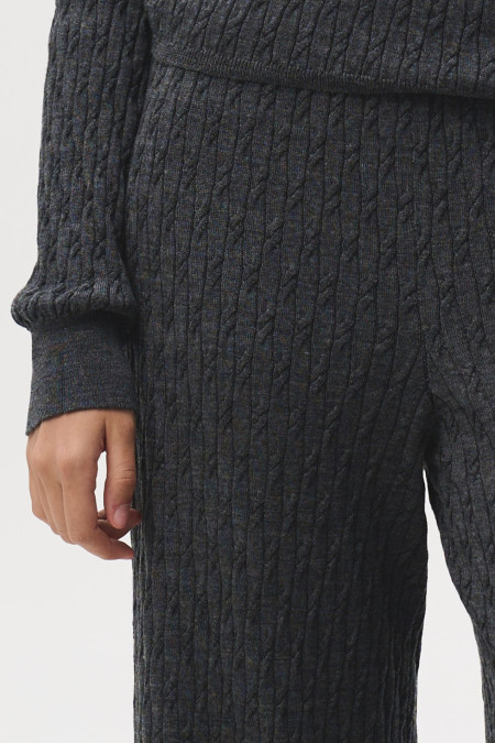 Штани у коси зі 100% вовни мериноса темно-сірі