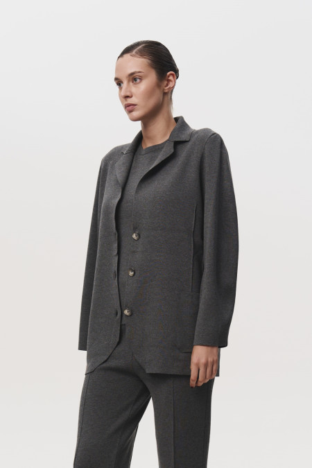 Піджак прямого силуету сірий