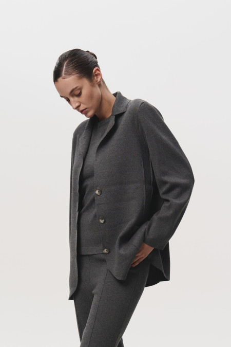 Піджак прямого силуету сірий